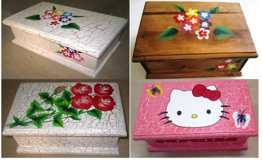 Joyeros de madera decorada