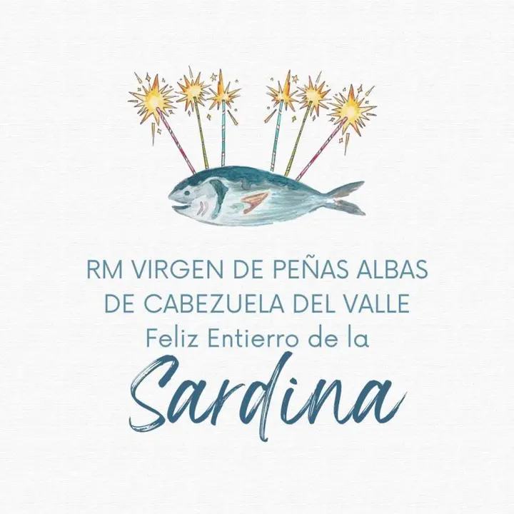 Post de instagram fiestas de primavera entierro de la sardina acuarela azul - 1