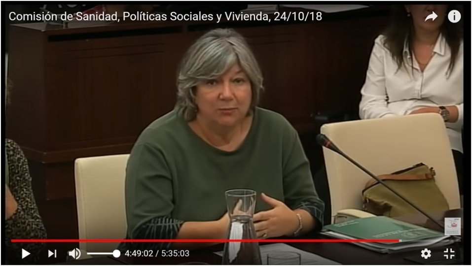 Mercedes Murias durante su comparecencia en la Asamblea