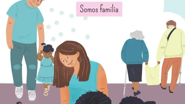 Post de Instagram D&iacute;a de la Familia Ilustraci&oacute;n Celeste y Rosado - 1