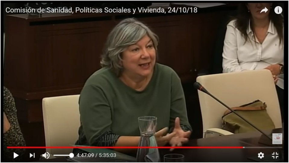 Mercedes Murias en la Comisión de Sanidad Políticas Sociales y Vivienda