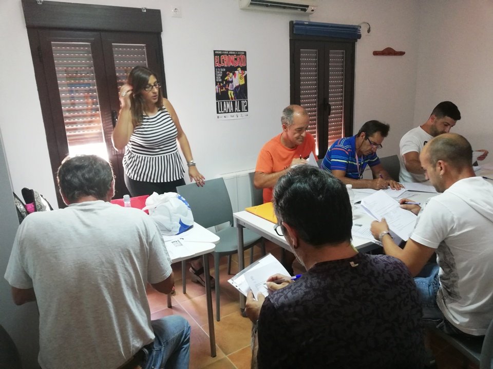 Sara Salgado durante el taller en el Centro de Día